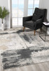 6' x 9' Gray & Ivory Abstract Dhurrie Area Rug