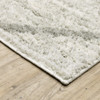 6' x 9' Ivory & Grey Geometric Shag Power Loom Stain Resistant Area Rug