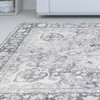 6' x 9' Charcoal Medallion Power Loom Stain Resistant Area Rug