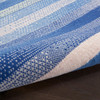 6' x 9' Blue and White Striped Dhurrie Area Rug