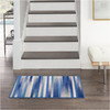 6' x 9' Blue and White Striped Dhurrie Area Rug