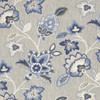 6' x 9' Blue & Grey Floral Stain Resistant Non Skid Area Rug