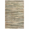 6' x 9' Ivory Sage Abstract Lines Indoor Area Rug