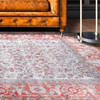 6' x 9' Berry Red Oriental Power Loom Stain Resistant Area Rug