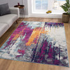 6' x 9' Magenta Abstract Dhurrie Area Rug