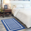 6' x 9' Navy Blue Geometric Dhurrie Rectangle Area Rug