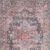 6' x 9' Multicolor Medallion Distressed Washable Polyester Area Rug
