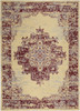 6' x 9' Cream Damask Power Loom Polypropylene Area Rug