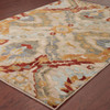 6' x 9' Beige Orange Blue Gold and Grey Abstract Power Loom Stain Resistant Area Rug