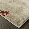 6' x 9' Beige and Blue Abstract Power Loom Stain Resistant Area Rug