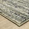 6' x 9' Blue Green Light Blue Grey and Ivory Abstract Power Loom Stain Resistant Area Rug