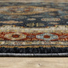 6' x 9' Blue Red Beige Orange Gold and Tan Oriental Power Loom Area Rug with Fringe