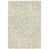 6' x 9' Beige Grey and Light Blue Geometric Power Loom Stain Resistant Area Rug