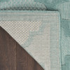 6' x 9' Aqua Geometric Flat Weave Area Rug