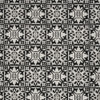 6' x 9' Black and White Fleur De Lis Stain Resistant Non Skid Area Rug