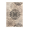 6' x 9' Beige and Gray Medallion Power Loom Stain Resistant Area Rug
