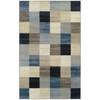 6' x 9' Blue and Teal Geometric Power Loom Stain Resistant Area Rug