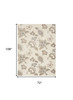 6' x 9' Beige Floral Stain Resistant Non Skid Polypropylene Area Rug