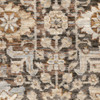 6' x 9' Grey and Ivory Oriental Power Loom Stain Resistant Area Rug with Fringe