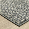 6' x 9' Blue Ivory Grey and Light Blue Geometric Power Loom Stain Resistant Area Rug