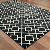 6' x 9' Black Ivory Machine Woven Geometric Diamonds Indoor Area Rug