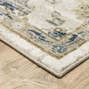 6' x 9' Beige Gold Blue and Grey Oriental Power Loom Stain Resistant Area Rug