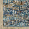 6' x 9' Blue Teal Gold Rust and Beige Abstract Power Loom Stain Resistant Area Rug