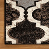6' x 9' Chocolate Quatrefoil Power Loom Distressed Stain Resistant Area Rug