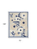 6' x 9' Blue and Grey Floral Stain Resistant Non Skid Area Rug