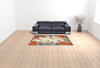 6' x 9' Multicolor Floral Stain Resistant Polypropylene Area Rug