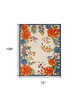 6' x 9' Multicolor Floral Stain Resistant Polypropylene Area Rug