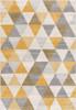 6' x 9' Yellow Geometric Dhurrie Area Rug