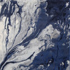 7' x 10' Blue Machine Woven Abstract Watercolor Indoor Area Rug