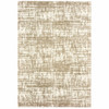 7' x 10' Ivory and Gray Abstract Strokes Area Rug