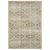 7' x 10' Ivory and Gray Floral Trellis Indoor Area Rug
