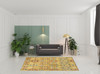 7' x 10' Yellow Floral Power Loom Area Rug