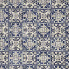 7' x 10' Blue Fleur De Lis Stain Resistant Non Skid Area Rug