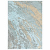 7' x 10' Blue and Gray Abstract Impasto Area Rug