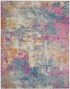 7' x 10' Blue and Pink Abstract Power Loom Area Rug