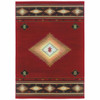 7' x 10' Red and Beige Ikat Pattern Area Rug