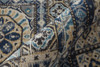 7' x 10' Ivory Tan and Blue Abstract Power Loom Distressed Stain Resistant Area Rug