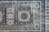 7' x 10' Ivory Tan and Blue Abstract Power Loom Distressed Stain Resistant Area Rug