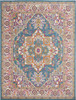 7' x 10' Teal Blue Power Loom Polypropylene Area Rug