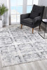 7' x 10' Gray and Ivory Abstract Distressed Area Rug
