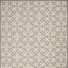 7' x 10' Ivory and Grey Fleur De Lis Stain Resistant Non Skid Area Rug