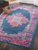 7' x 10' Blue Power Loom Area Rug