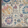 7' x 10' Orange and Ivory Floral Power Loom Area Rug
