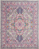 7' x 10' Pink & Gray Power Loom Area Rug