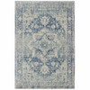 7' x 10' Ivory and Blue Oriental Area Rug