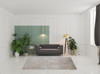 7' x 10' Tan Ivory and Gray Abstract Power Loom Distressed Area Rug with Fringe